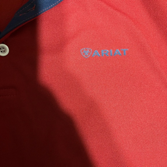 Ariat-Burgundy Men’s Polo Shirt with Blue Accents SZ XL - Picture 6 of 7
